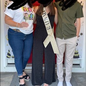 She and Sky Black Sparkly Jumpsuit